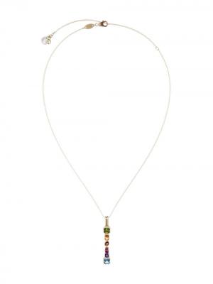 Колье с подвеской в форме буквы I из топазов Dolce & Gabbana. Цвет: золотистый