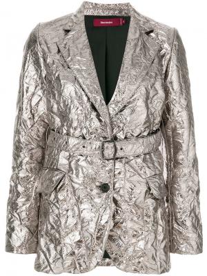 Текстурный пиджак с поясом на талии Sies Marjan. Цвет: золотистый