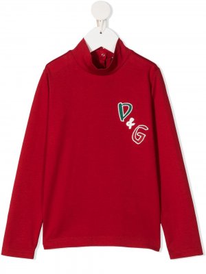 Джемпер с нашивкой-логотипом Dolce & Gabbana Kids. Цвет: красный