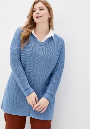 Пуловер Ulla Popken. Цвет: голубой