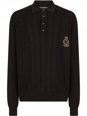 Рубашка поло в рубчик Dolce & Gabbana. Цвет: черный