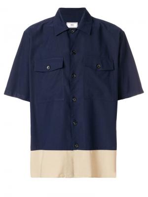 Рубашка с короткими рукавами и нагрудными карманами AMI Paris. Цвет: синий