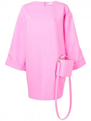 Платье модели оверсайз с сумкой через плечо Natasha Zinko. Цвет: розовый