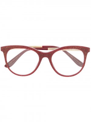 Солнцезащитные очки в оправе кошачий глаз с блестками Dolce & Gabbana Eyewear. Цвет: красный