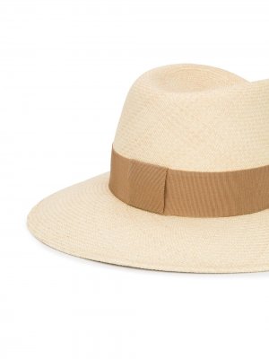Шляпа с декоративной лентой Maison Michel. Цвет: нейтральные цвета