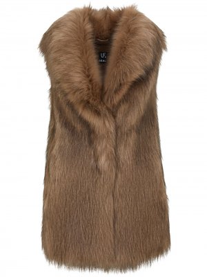 Жилет из искусственного меха Unreal Fur. Цвет: коричневый
