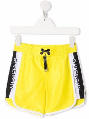 Плавки-шорты с логотипом Givenchy Kids. Цвет: желтый