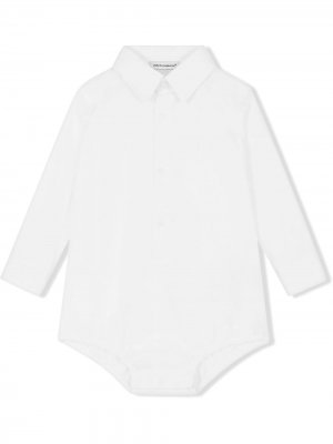 Боди-рубашка с длинными рукавами Dolce & Gabbana Kids. Цвет: белый