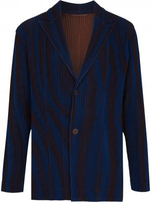 Плиссированный пиджак Homme Plissé Issey Miyake. Цвет: синий
