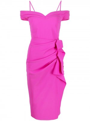 Драпированное платье с открытыми плечами Le Petite Robe Di Chiara Boni. Цвет: розовый