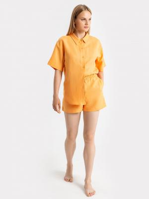 Комплект женский (жакет, шорты) в оранжевом оттенке Mark Formelle. Цвет: мандарин