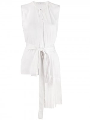 Блузка без рукавов с бахромой и завязками Victoria Beckham. Цвет: белый
