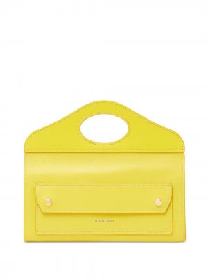 Клатч с декоративной строчкой Burberry. Цвет: желтый
