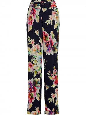 Прямые брюки с цветочным принтом Ralph Lauren Collection. Цвет: синий