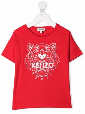 Футболка с логотипом Kenzo Kids. Цвет: красный