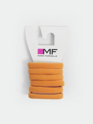 Резинки для волос (набор 6 шт.) в оранжевом цвете Mark Formelle. Цвет: абрикосовый