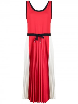 Платье в стиле колор-блок с плиссированной юбкой Tommy Hilfiger. Цвет: красный