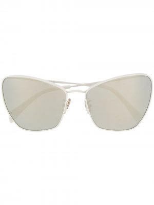 Затемненные солнцезащитные очки в оправе кошачий глаз Celine Eyewear. Цвет: белый