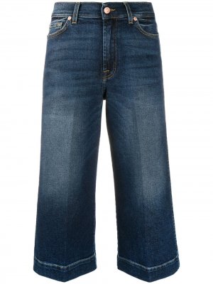 Укороченные широкие джинсы Luxe Vintage 7 For All Mankind. Цвет: синий