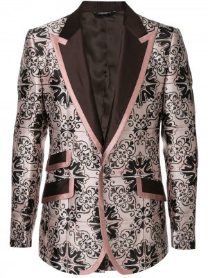 Жаккардовый пиджак с узором Maiolica Dolce & Gabbana. Цвет: розовый