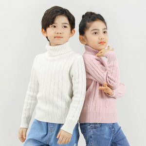 Детский шерстяной свитер, водолазка из 100% мериносовой шерсти для мальчиков и девочек, зимний толстый теплый пуловер, осенний джемпер, кашемировые свитера, вязаные топы VALIANLY
