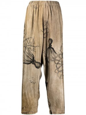 Зауженные брюки с принтом Uma Wang. Цвет: нейтральные цвета