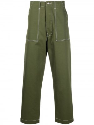 Укороченные брюки чинос с завышенной талией Société Anonyme. Цвет: зеленый