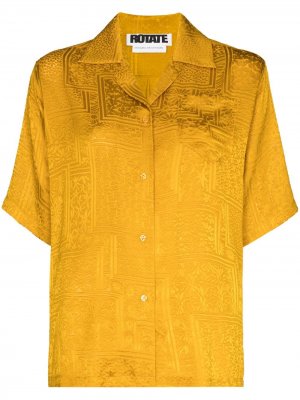 Жаккардовая рубашка Avery с короткими рукавами ROTATE. Цвет: желтый