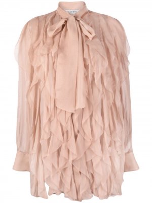 Прозрачная блузка с длинными рукавами Valentino. Цвет: розовый