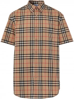 Рубашка в клетку Vintage Check с короткими рукавами Burberry. Цвет: нейтральные цвета