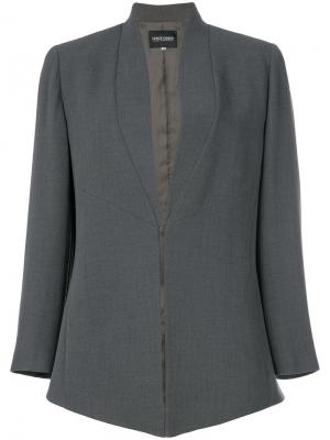 Пиджак с воротником шалькой Giorgio Armani Pre-Owned. Цвет: серый