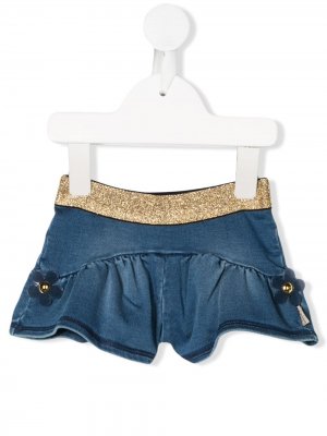 Джинсовые шорты с аппликацией Little Marc Jacobs. Цвет: синий