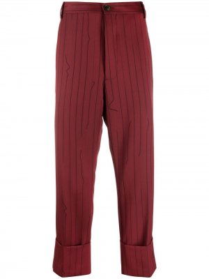 Укороченные брюки в полоску Vivienne Westwood. Цвет: красный