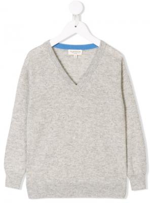 Кашемировый свитер с V-образным вырезом Cashmirino. Цвет: серый