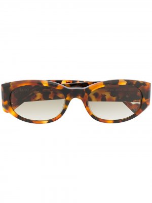 Солнцезащитные очки в овальной оправе LIU JO. Цвет: коричневый
