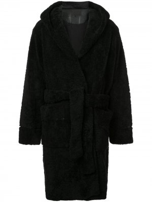 Пальто в стилистике халата Alexander Wang. Цвет: черный