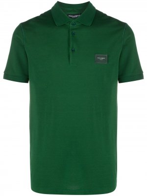 Рубашка поло с нашивкой-логотипом Dolce & Gabbana. Цвет: зеленый