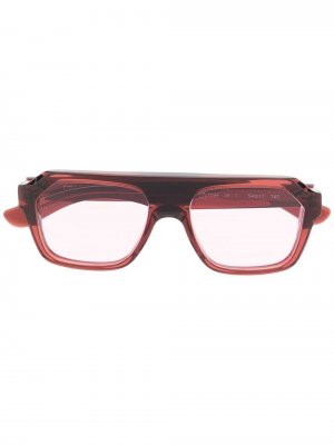 Солнцезащитные очки в квадратной оправе Emmanuelle Khanh. Цвет: коричневый