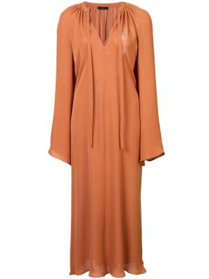 Платье с рукавами клеш VOZ. Цвет: коричневый