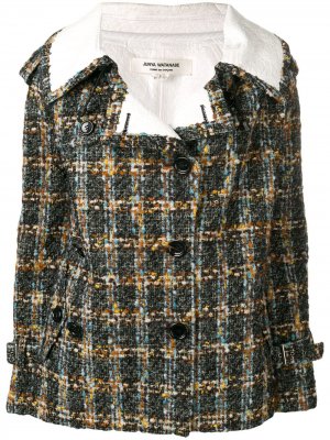 Двубортный пиджак в клетку Junya Watanabe Comme des Garçons Pre-Owned. Цвет: черный