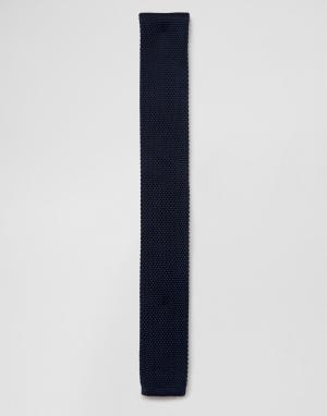 Синий вязаный галстук 7X. Цвет: черный