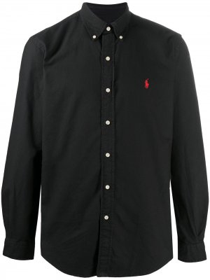 Однотонная рубашка с длинными рукавами Polo Ralph Lauren. Цвет: черный
