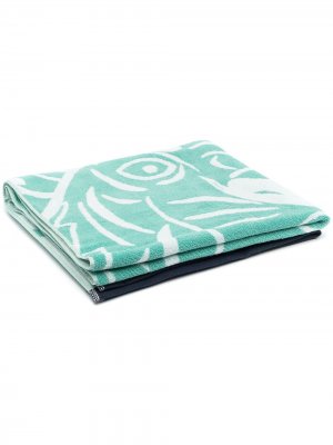 Пляжное полотенце с логотипом Kenzo. Цвет: зеленый