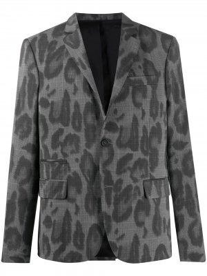 Поплиновый пиджак с леопардовым принтом Stella McCartney. Цвет: серый
