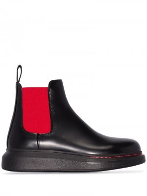 Ботинки челси с контрастными вставками Alexander McQueen. Цвет: черный