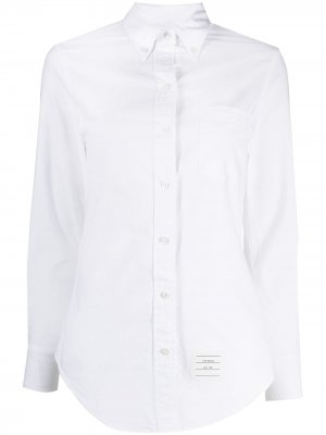 Рубашка с длинными рукавами и нашивкой-логотипом Thom Browne. Цвет: белый