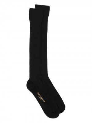 Носки с контрастным логотипом Dolce & Gabbana. Цвет: черный