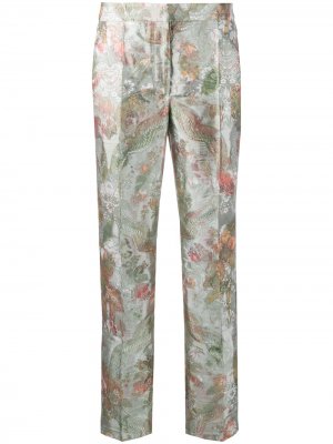 Жаккардовые брюки с узором Moschino. Цвет: зеленый