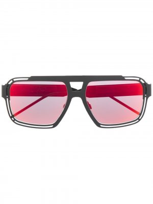 Солнцезащитные очки-авиаторы с логотипом DG Dolce & Gabbana Eyewear. Цвет: серый