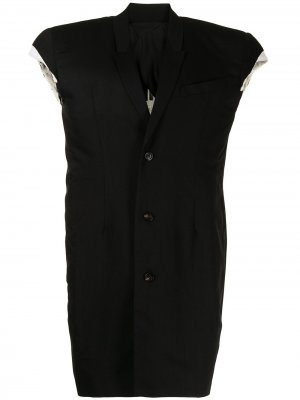 Однобортный пиджак без рукавов Rick Owens. Цвет: черный